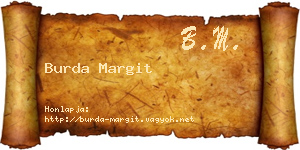 Burda Margit névjegykártya